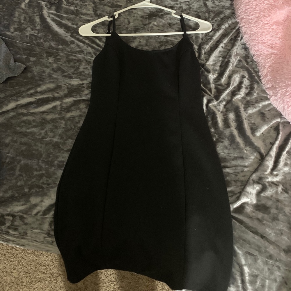 Black sexy midi dress